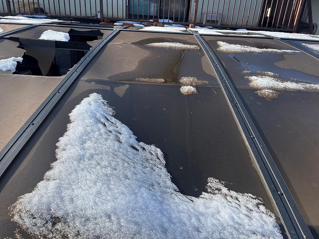 昭和町　雪害カーポート破損現調